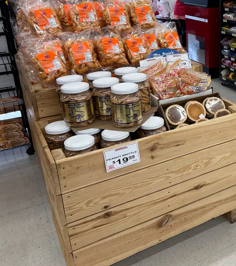 Mrs. Annie’s Peanut Brittle retail display