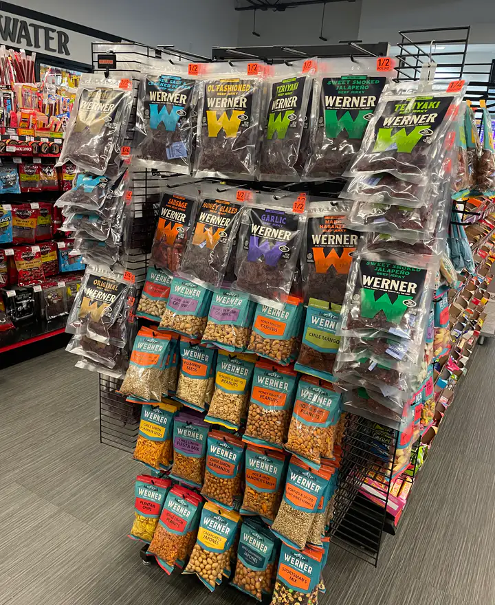 Werner Snacks & Jerky retail display